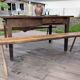 Pair of brutalist wooden benches – 70s design style