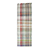 Vintage Turkish Hand-Knotted Wool Cotton White Kilim Runner Rug 104x313