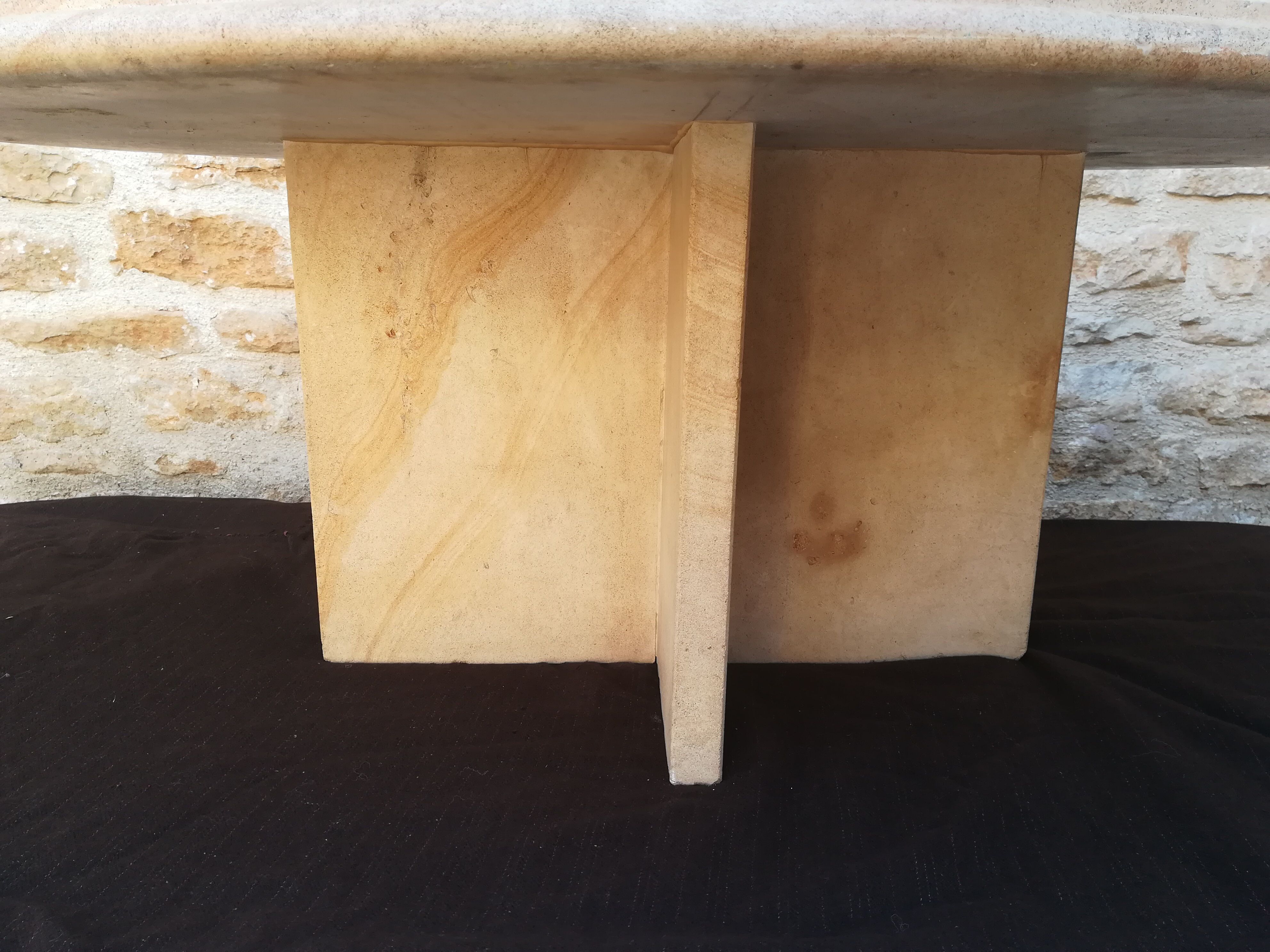 Natural travertine coffee table