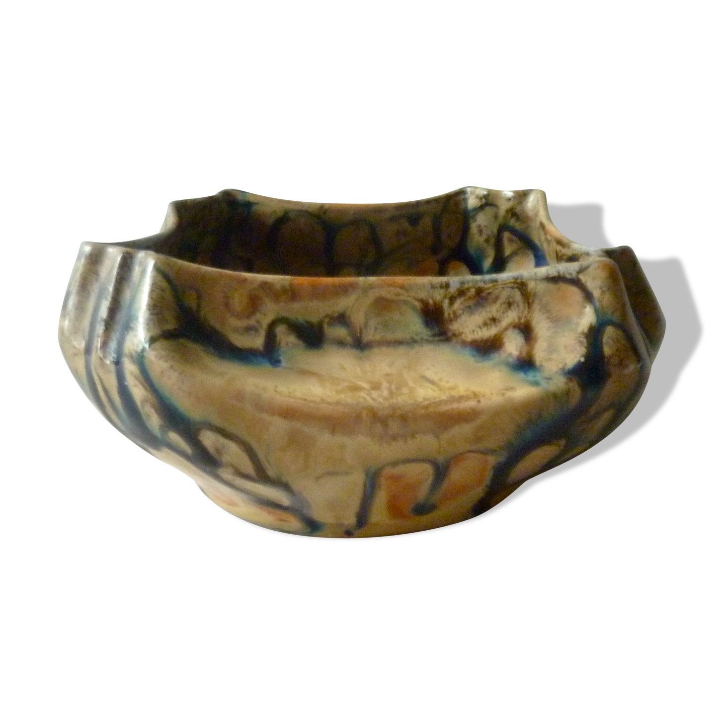 Void signed pocket méténier, enamelled stoneware, period art deco