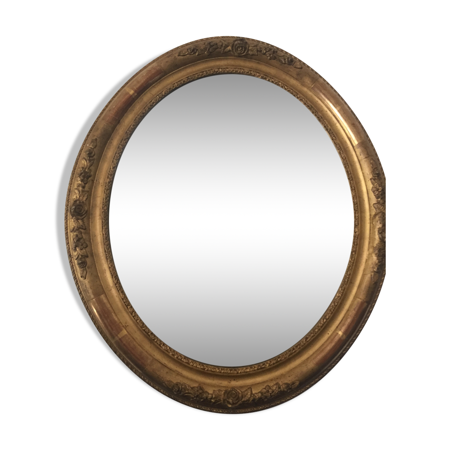 Ovoid mirror/Wood&Stucco/Gold leaf gilding/Debut XXth