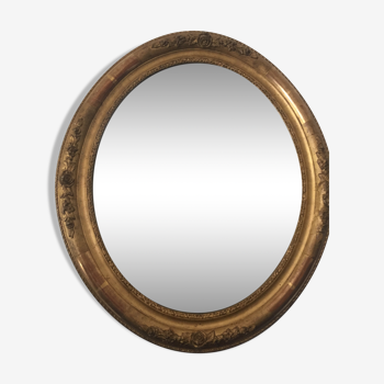 Ovoid mirror/Wood&Stucco/Gold leaf gilding/Debut XXth