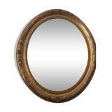 Miroir ovoïde dorure a la feuille d'or, debut xxème