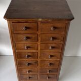 Small Walnut and Cherry Wood Cabinet with Drawer