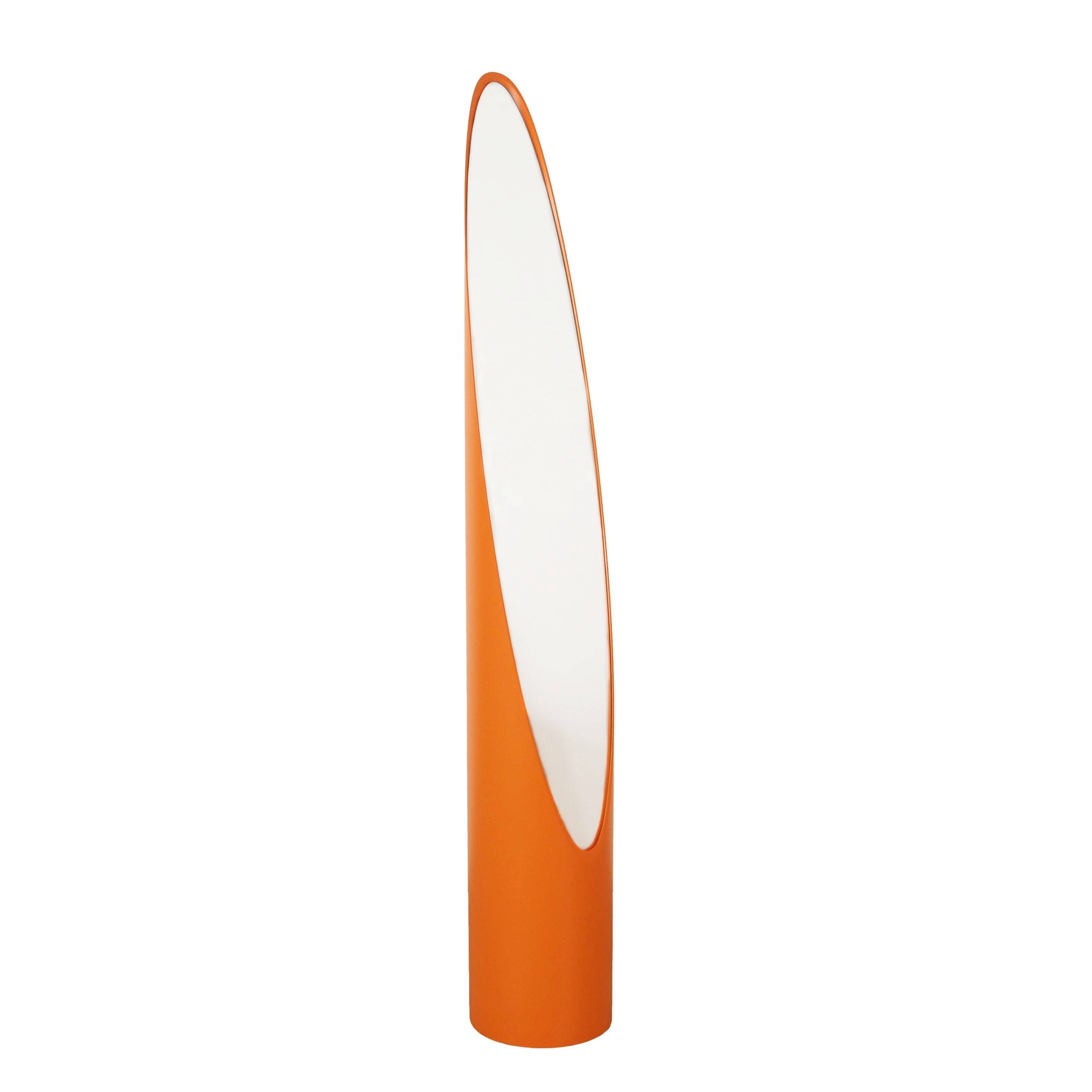 Orange ‘Lipstick’ mirror, Italian design, 1970s, designer: Rodolfo Bonetto