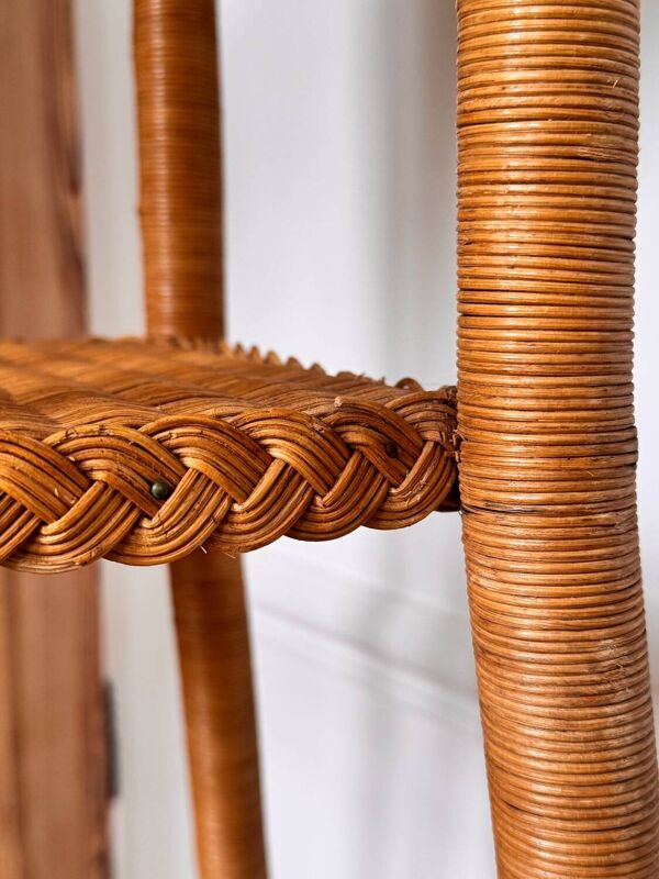 Sellette vintage porte plantes en osier