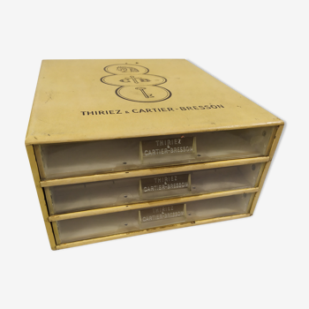 boite Meuble de mercerie 3 tiroir Thiriez Cartier couture bois
