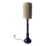Turned wood lamp