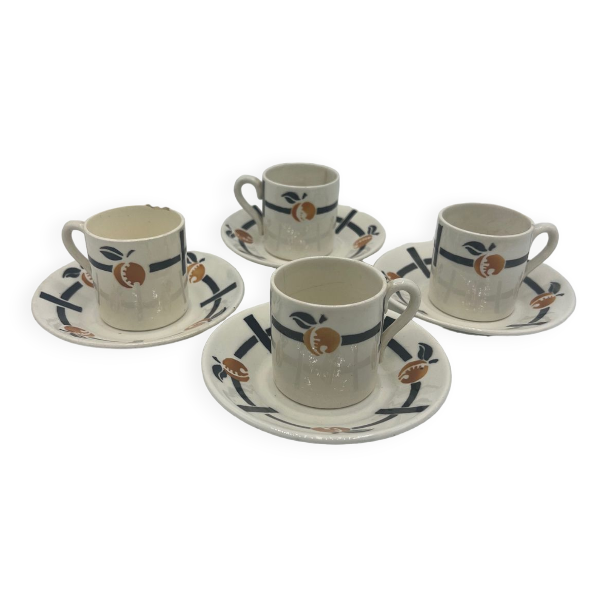 Set of 4 badonviller cups