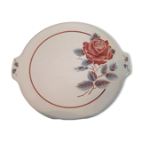 Plat à gâteaux décor fleurs modèle lucette Sarreguemines