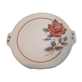 Plat à gâteaux décor fleurs modèle lucette Sarreguemines