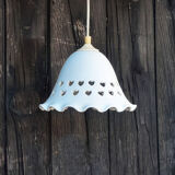 Bell-shaped suspension in white ceramic