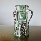 Domingo Punter, large pitcher with 3 handles, ceramic, signed, Spain 1960