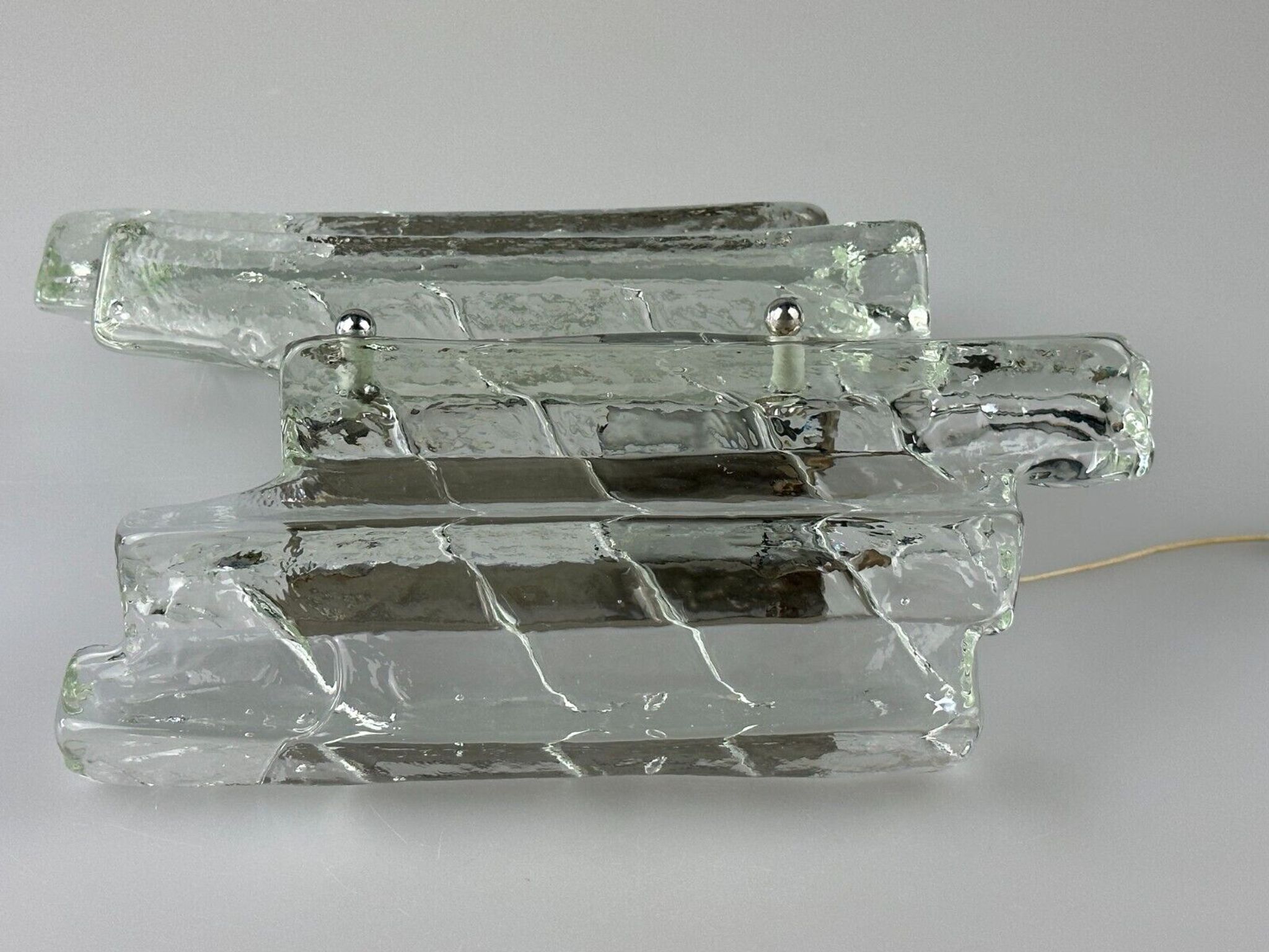 Wall lamp Wall Sconce Fischer Leuchten Germany Ice Glas Design