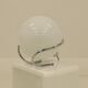 Lampe de table globe en chrome et verre blanc, Italie, années 1970