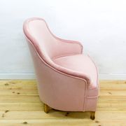 Fauteuil en tissu et bois de style mid-century, années 1950