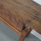 Table d'Appoint / Console Antique de Ferme Rustique Espagnole en Châtaignier, 18ème Siècle