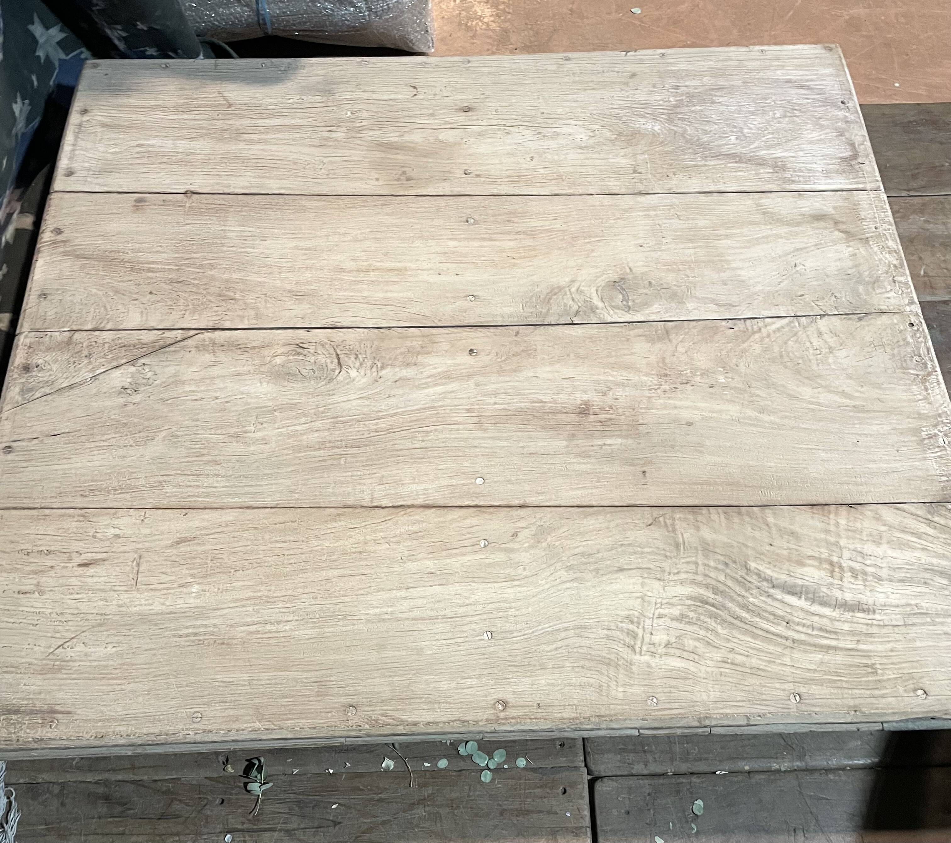 Vintage raw wood Indian coffee table