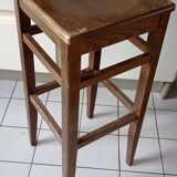 Set of 4 high oak stools 80 cm high
