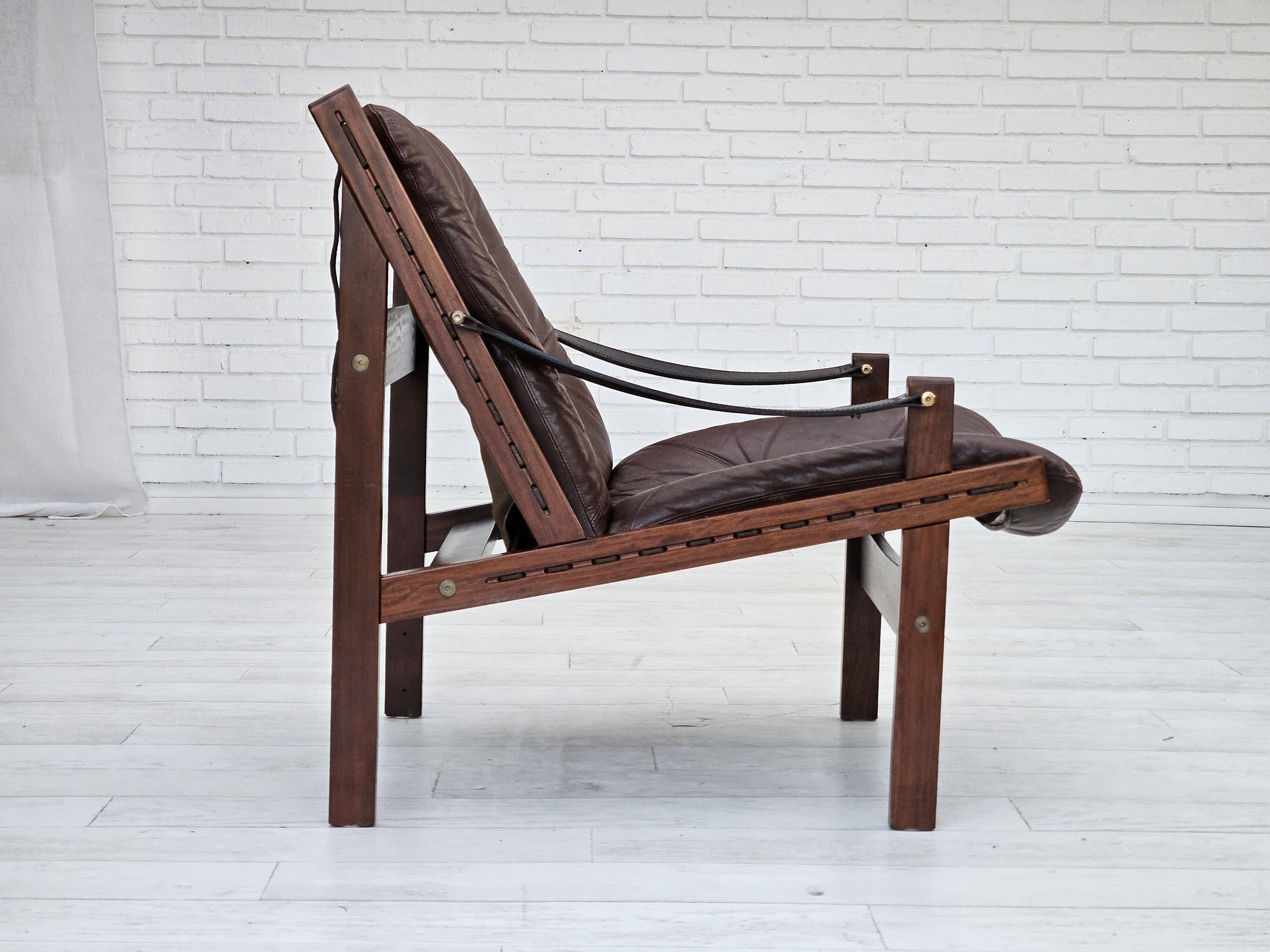 1970s, Norwegian design by Torbjørn Afdal, "Hunter" chair, leather.
