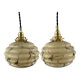 Set of two art deco portable ballrooms in electrified marbled opaline to nine