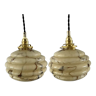 Set of two art deco portable ballrooms in electrified marbled opaline to nine