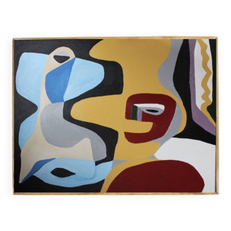 Peinture colorée D'après le Corbusier sur toile 100x80cm