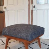 Pouf pieds compas gris banquette