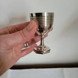 Egg Cup and Small Spoon in Silver Metal