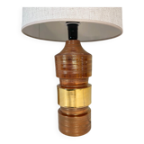 Pair of Bergboms Bitossi brass table lamps, large mid-century, 1960s, Sweden.