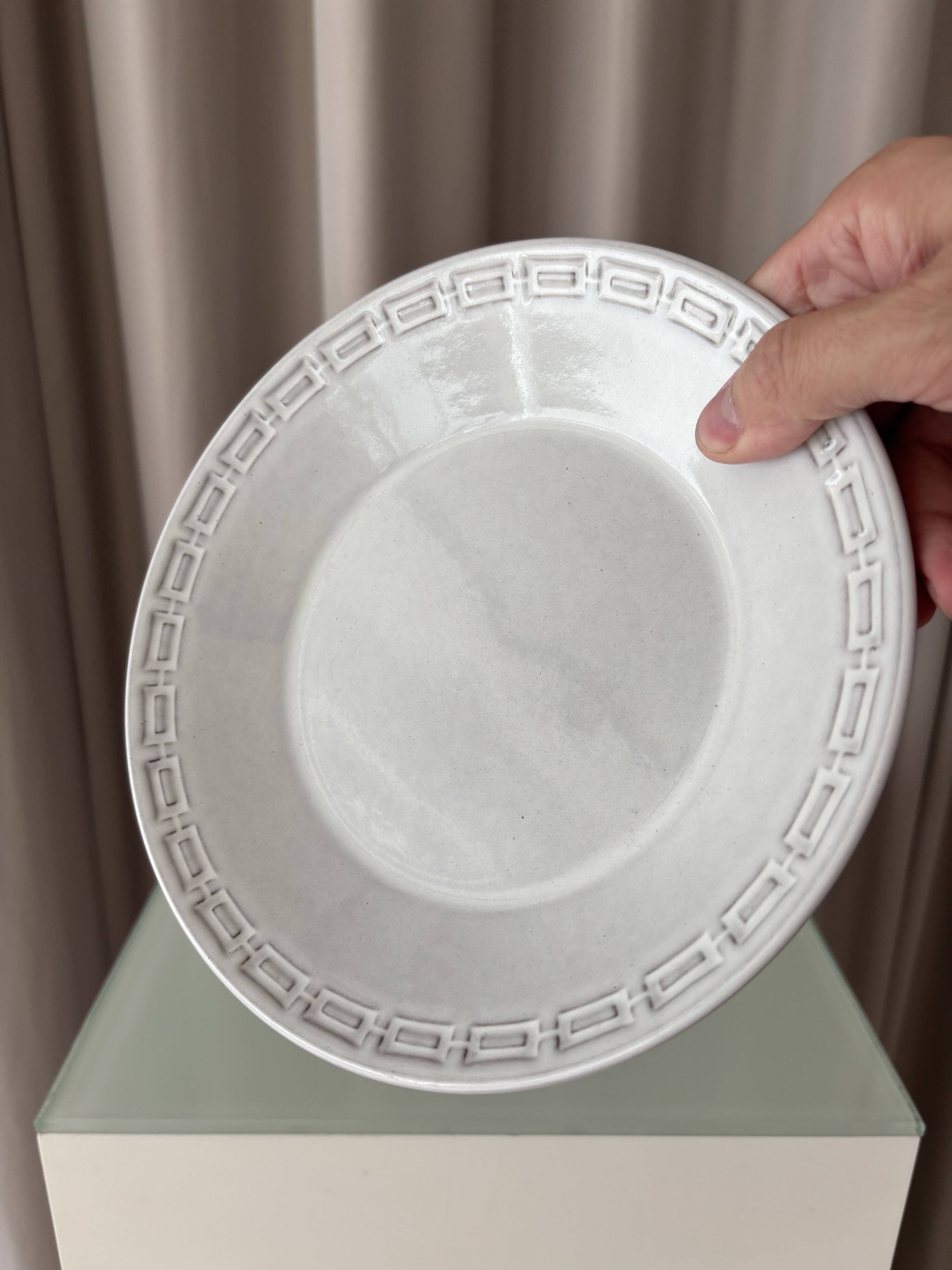 Ensemble de 4 assiettes à soupe en grès Ceramano Allemagne | Moderne du milieu du siècle