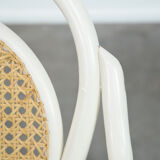 Vintage white bistro chair with armrests in Thonet style