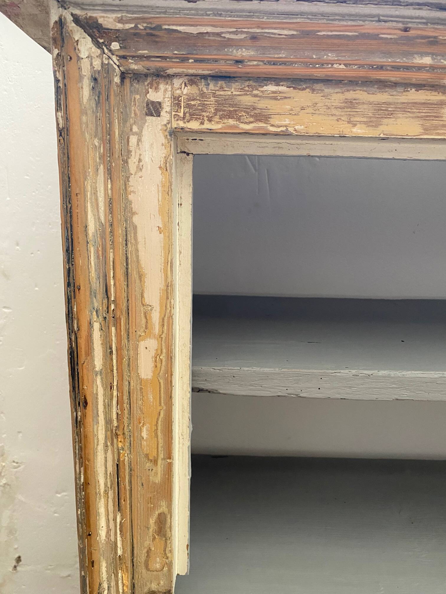 One-door stripped pine sideboard