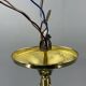 Art Deco Brass and Opaline Glass Chandelier, 1930s