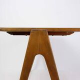 Vintage beech table compass feet by Robin Day for Hille, United Kingdom 1950s