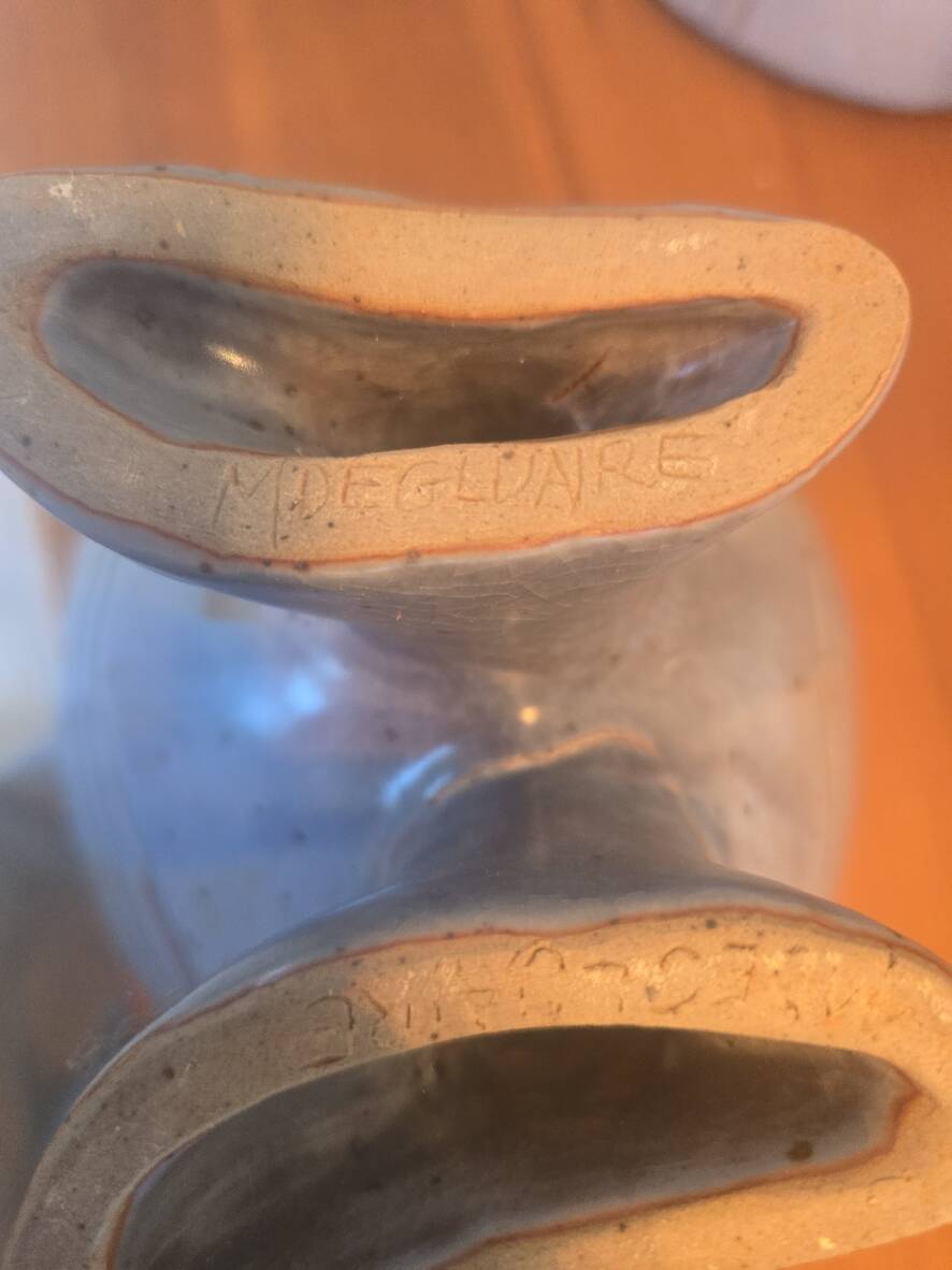 Art Deco ceramic bonbonnière/box signed M. Fouque – stylised woman