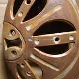 Ethnic ceramic wall lamp signed.