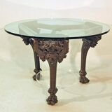 70's Design Table with 19th Century Carved Base