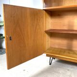 Highboard on hairpin legs, oak