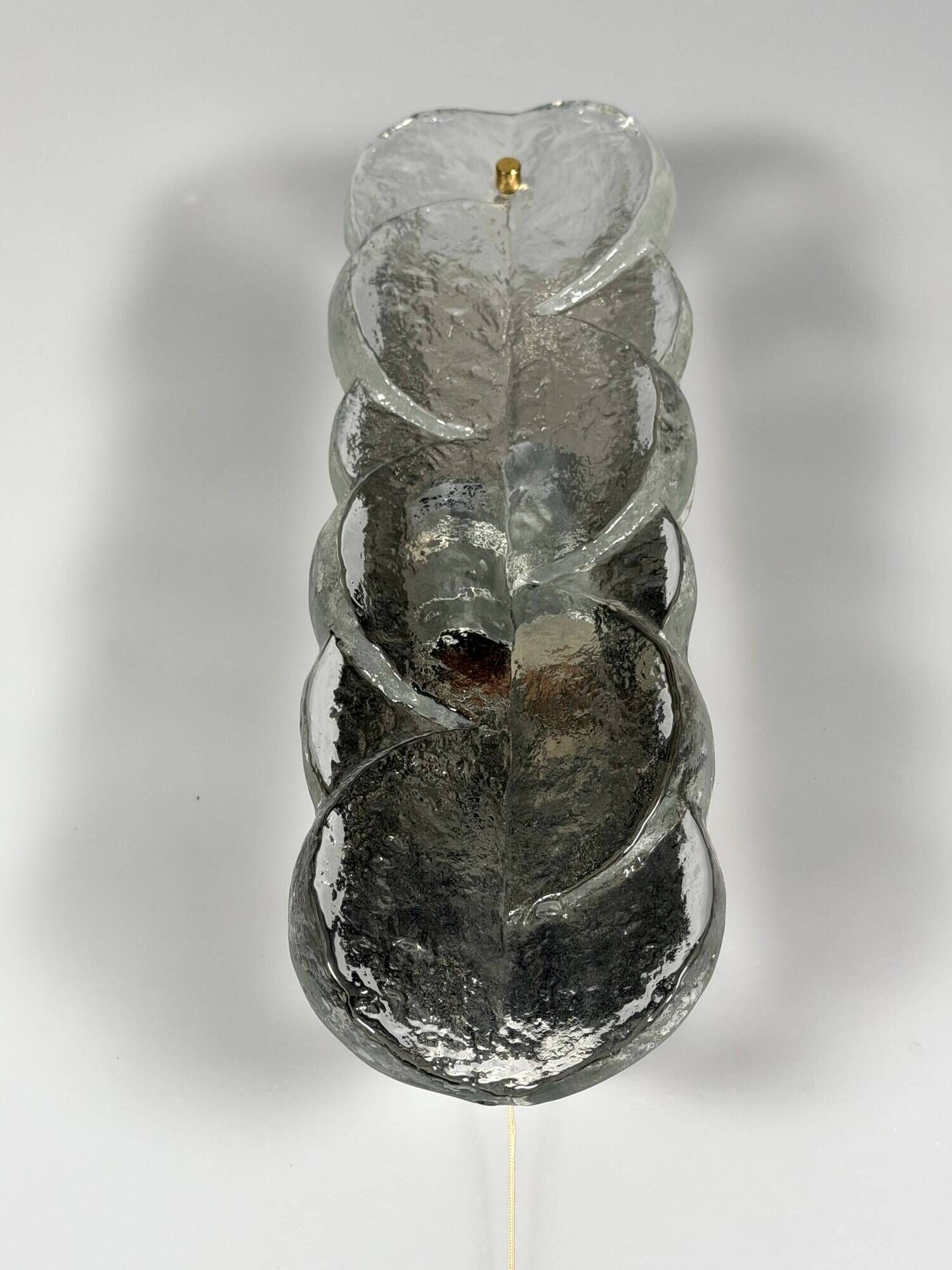 1960s 1970s Ice Glass Wall Sconce by J.T. Kalmar Franken KG Austria