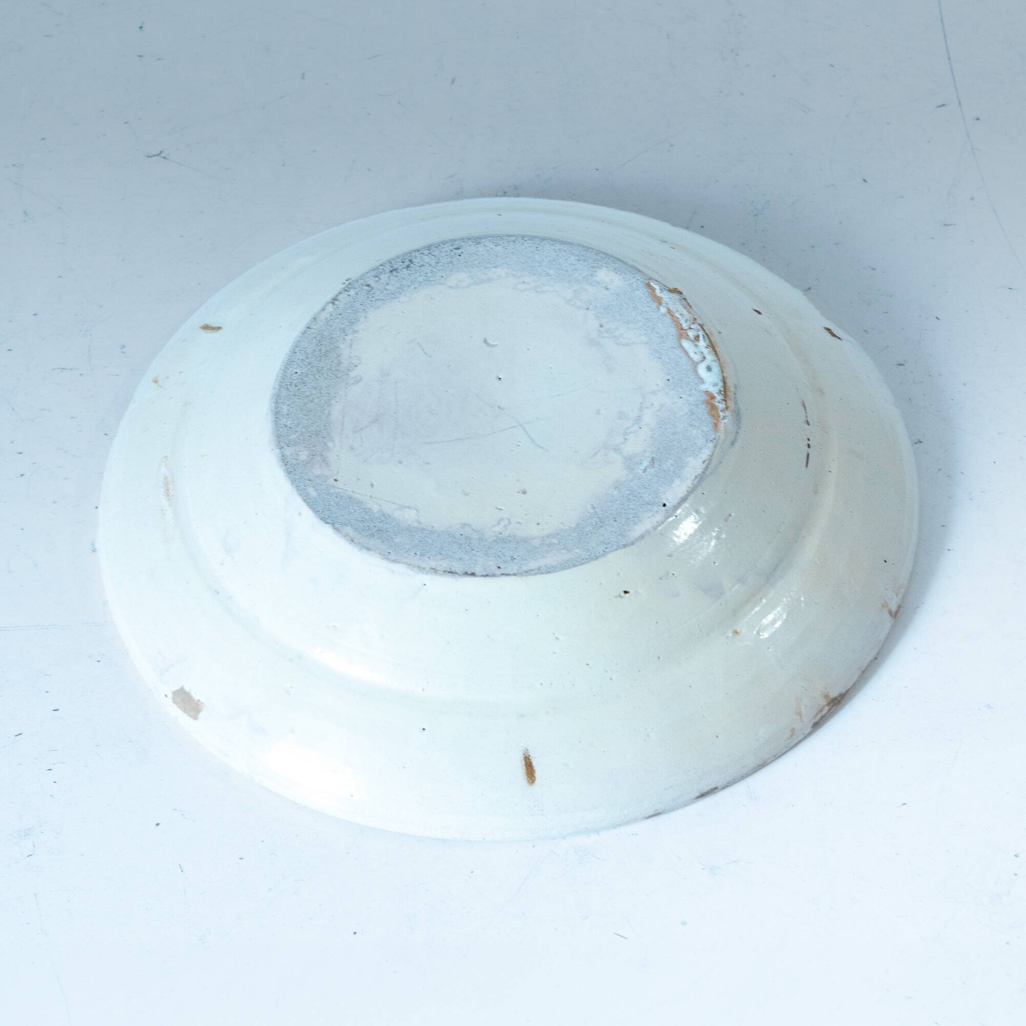 Antique Handmade Ceramic Plates, Set of Three, Italy 1900 circa