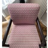 Fuchsia and cream designer club armchair