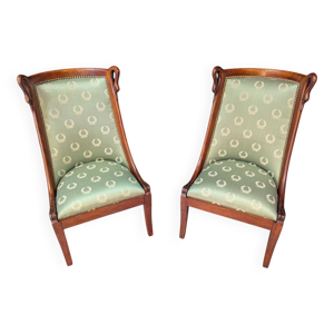 Paire de chauffeuses - empire acajou