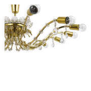 Mid-century floral brass and crystal chandelier by Lobmeyr, 1950s, Austria.