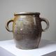 Ancient stoneware pot from Puisaye with two handles, late 19th to early 20th century.