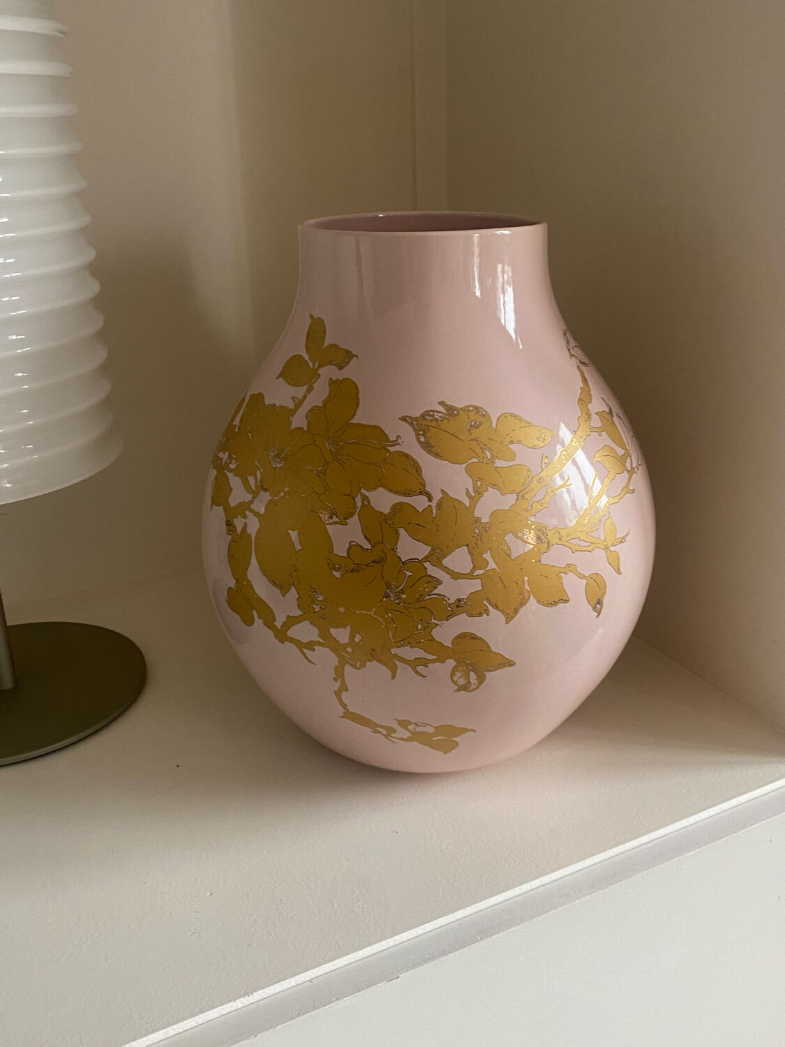 Ceramic vase XXL Jonsberg pink and gold Hella Jongerius Ikea vintage