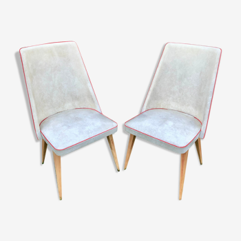 Vintage marbled skaï chairs
