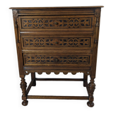 Belgian chest of drawers with 3 drawers 19th century