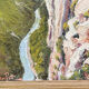Oil on panel signed, mountain landscape.