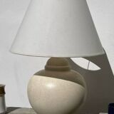 Large lamp signed Kostka vintage beige ceramic sphere